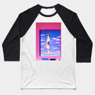 Anime Girl - Retro Future Baseball T-Shirt